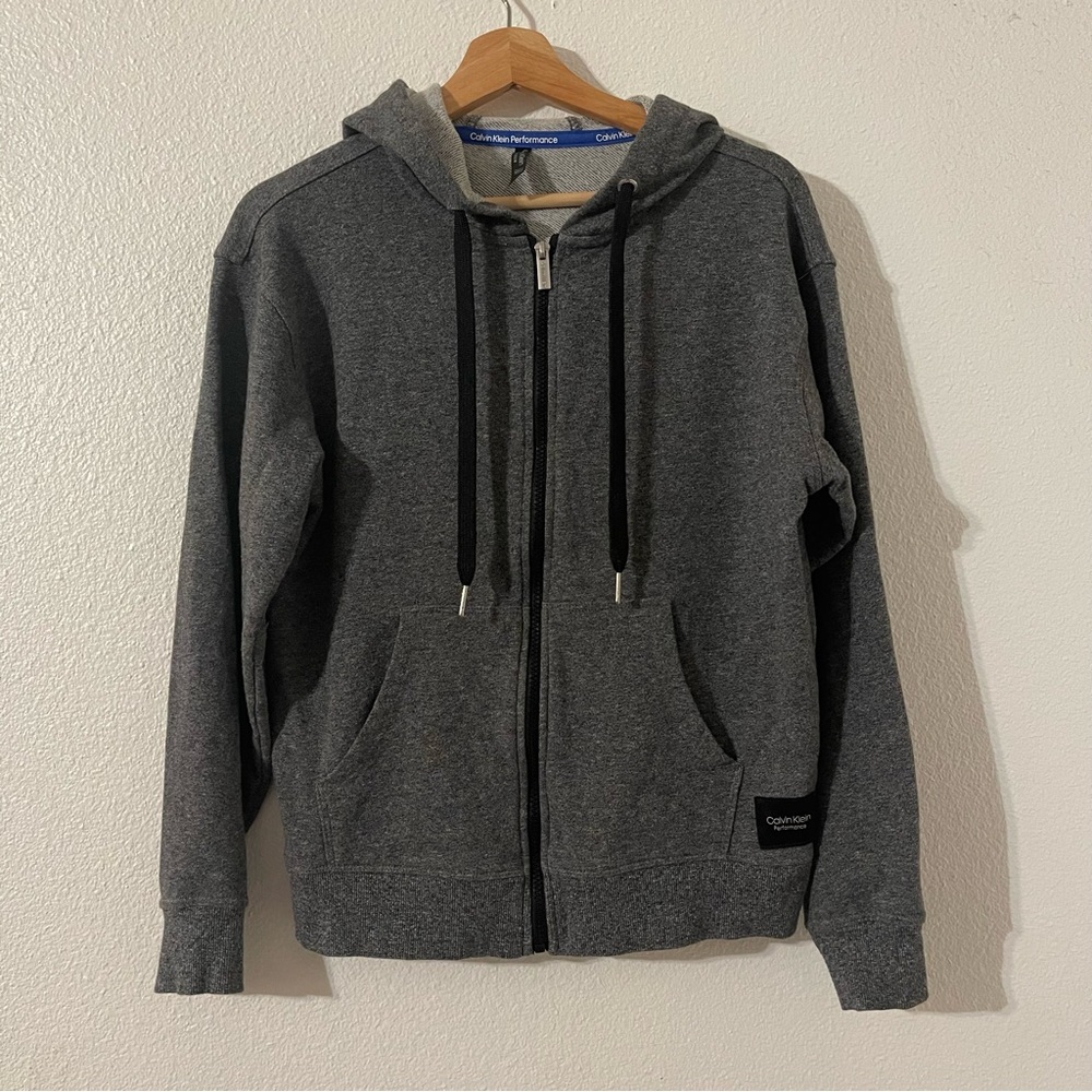 Calvin Klein Men's Charcoal Zip-Up Sweater